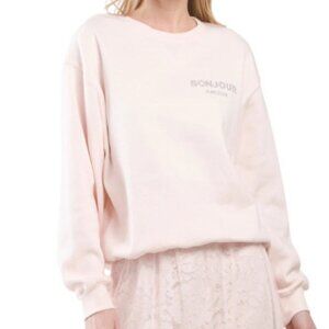 Wildfox Pink Bonjour Rhinestone sweatshirt